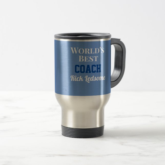 Taza De Viaje ¡Regalo personalizado! El mejor entrenador del mun (Anverso derecho)