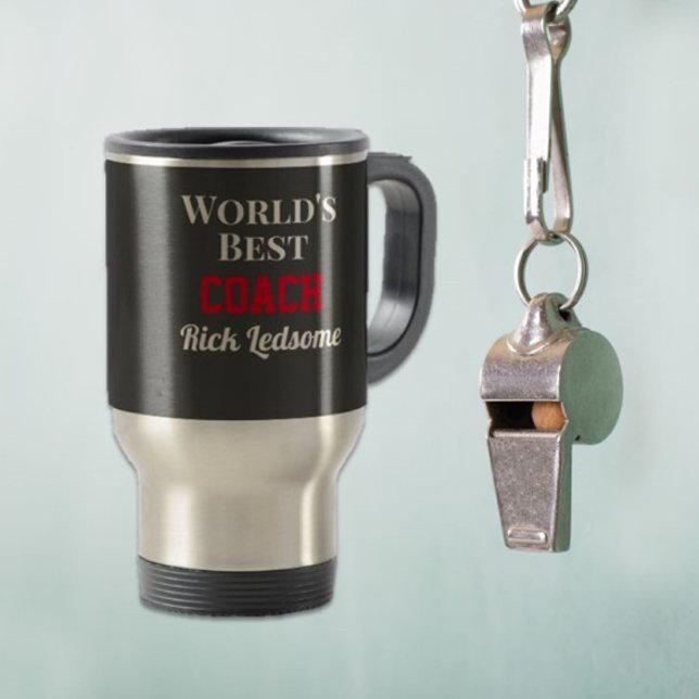 Taza De Viaje ¡Regalo personalizado! El mejor entrenador del mun (Subido por el creador)