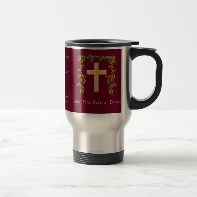 Taza De Viaje Regalos cristianos personalizados con SU TEXTO (Derecha)