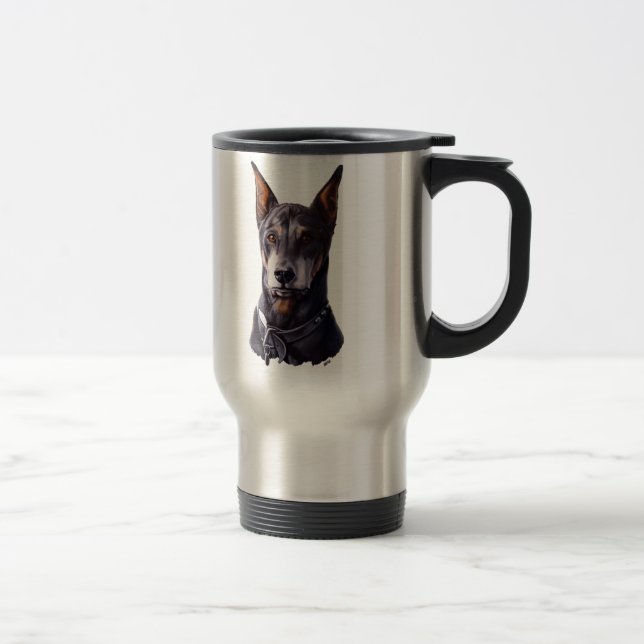 Taza De Viaje Regalos de arte Doberman Personalizados Doberman P (Derecha)