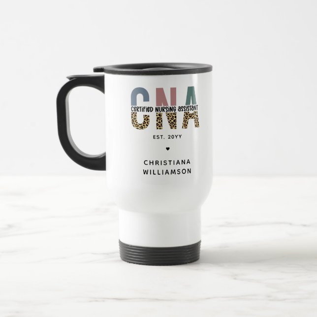 Taza De Viaje Regalos de Auxiliar de Enfermería Certificados por (Izquierda)