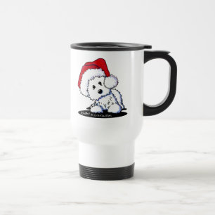 Taza De Viaje Regalos de KiniArt Santa Westie Dog