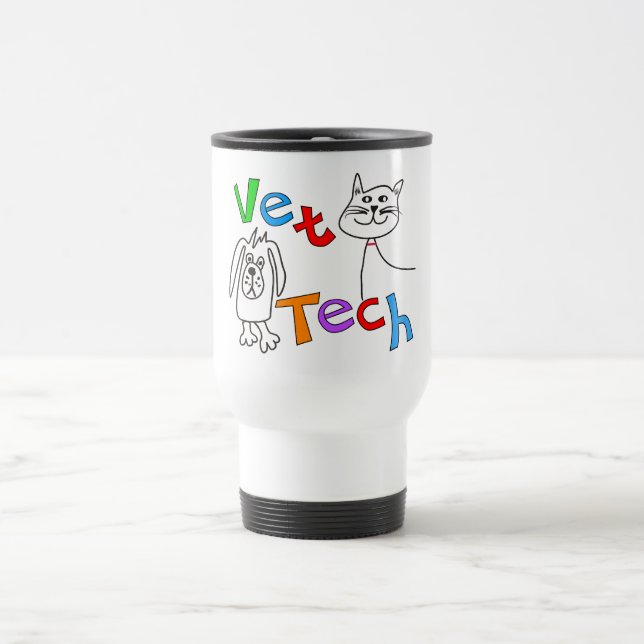 Taza De Viaje Regalos de la tecnología del veterinario, técnico (Centro)