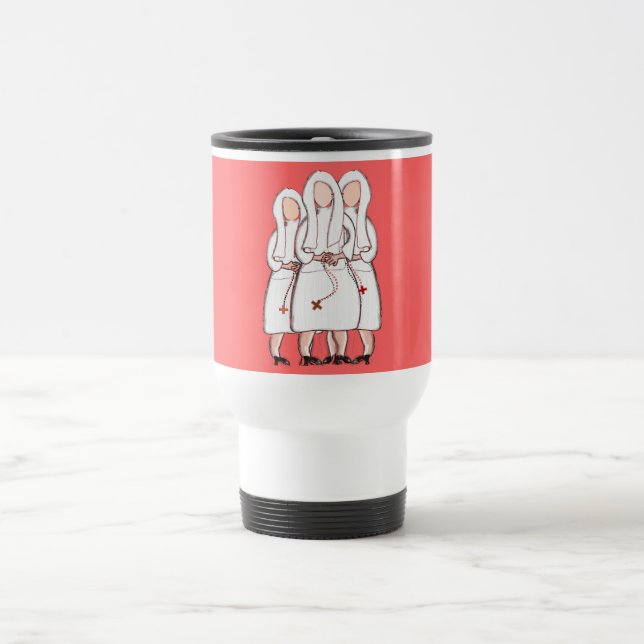 Taza De Viaje Regalos de monjas "Tres hermanas cerradas" Diseño (Centro)