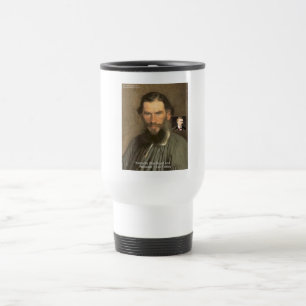 Taza De Viaje Regalos de Tolstoi "Nietzsche = Estúpido" Camiseta