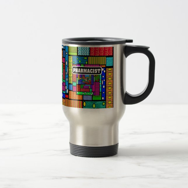Taza De Viaje Regalos del arte abstracto del farmacéutico (Derecha)