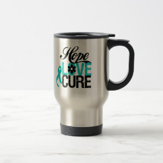 Taza De Viaje Regalos del CÁNCER OVÁRICO de la curación del amor