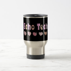 Taza De Viaje Regalos del diseño de los CORAZONES del ROSA de l