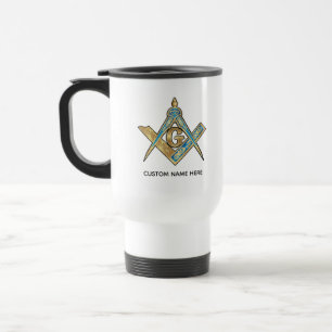 Taza De Viaje Regalos Freemason únicos Brújula masónica de oro