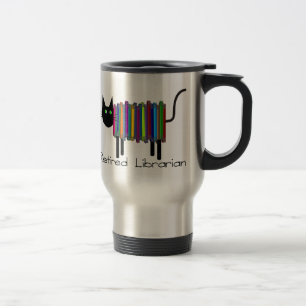 Taza De Viaje Regalos jubilados del gato del libro del