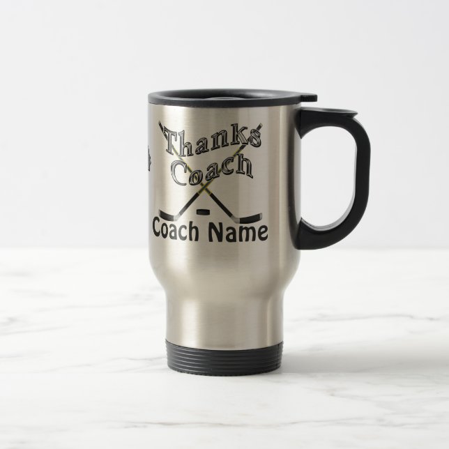 Taza De Viaje Regalos personalizados de entrenador de hockey con (Derecha)