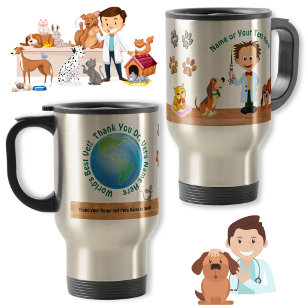 Taza De Viaje Regalos Personalizados Únicos para Veterinarios, H