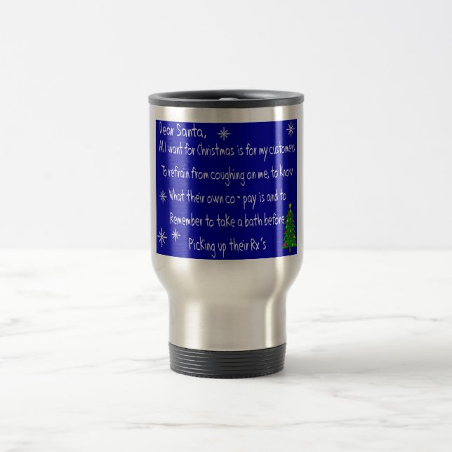 Taza De Viaje Regalos temáticos del navidad de "ESTIMADO SANTA" (Centro)