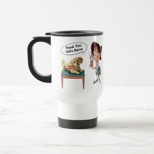 Taza De Viaje Regalos veterinarios personalizados SU TEXTO, FOTO (Izquierda)