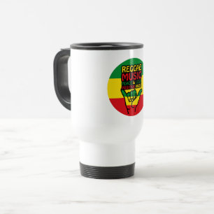 Taza De Viaje Reggae Shaka Hand con citas positivas