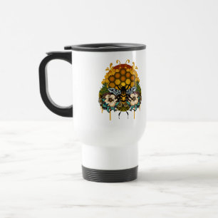Taza De Viaje Reina Abeja Floral Panal Botánico