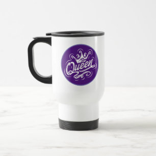 Taza De Viaje Reina con corona, diseño de tipografía