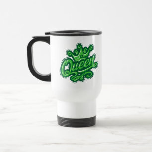Taza De Viaje Reina con corona, diseño de tipografía