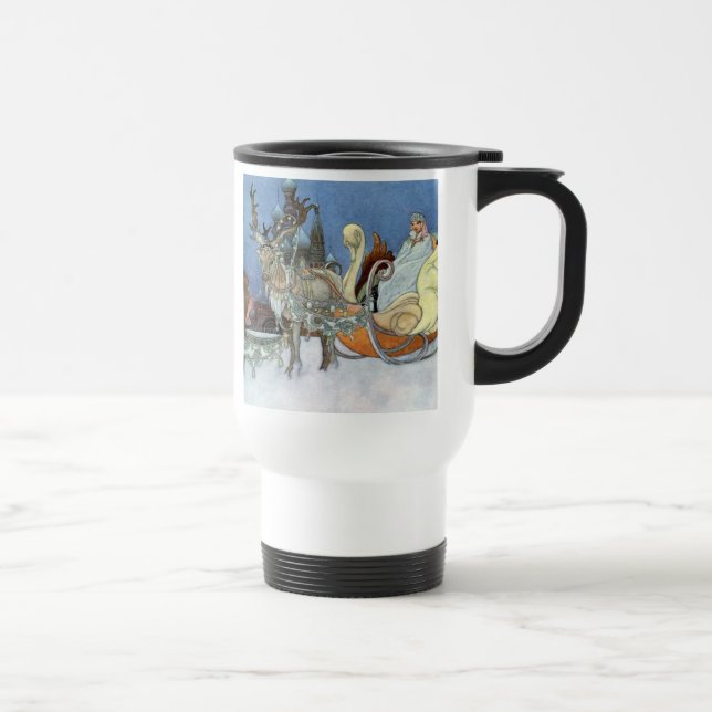 Taza De Viaje Reina de hielo de nieve, reno de princesa rusa (Derecha)