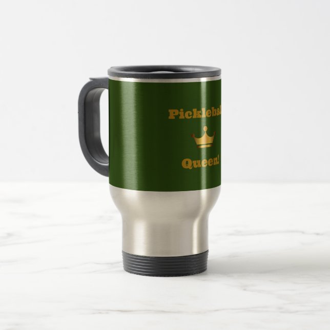 Taza De Viaje "Reina de las pelotas" barba de viaje - verde con  (Anverso izquierdo)