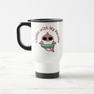 Taza De Viaje Relajándome con mi flotador Bebé Tiburón Niños