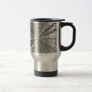 Taza De Viaje Relieve metalizado plateado Swirl