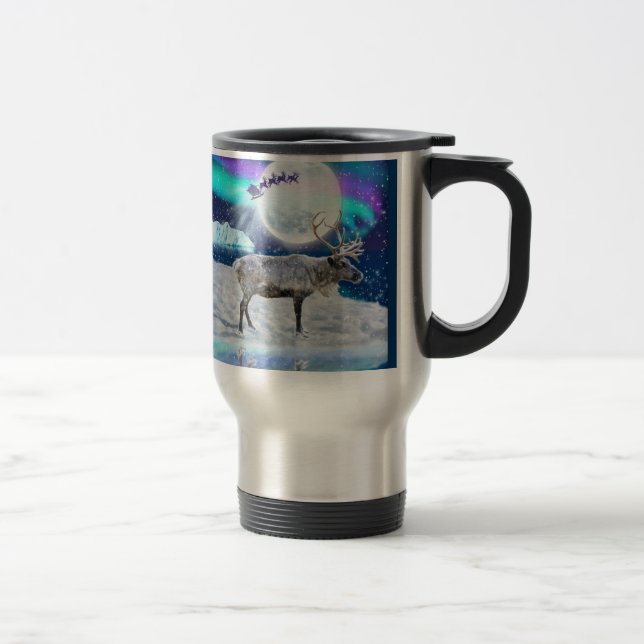 Taza De Viaje Reno Ártico y Santa Claus Mug de Fantasía (Derecha)