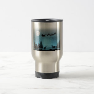 Taza De Viaje Renos Adorables De Noche