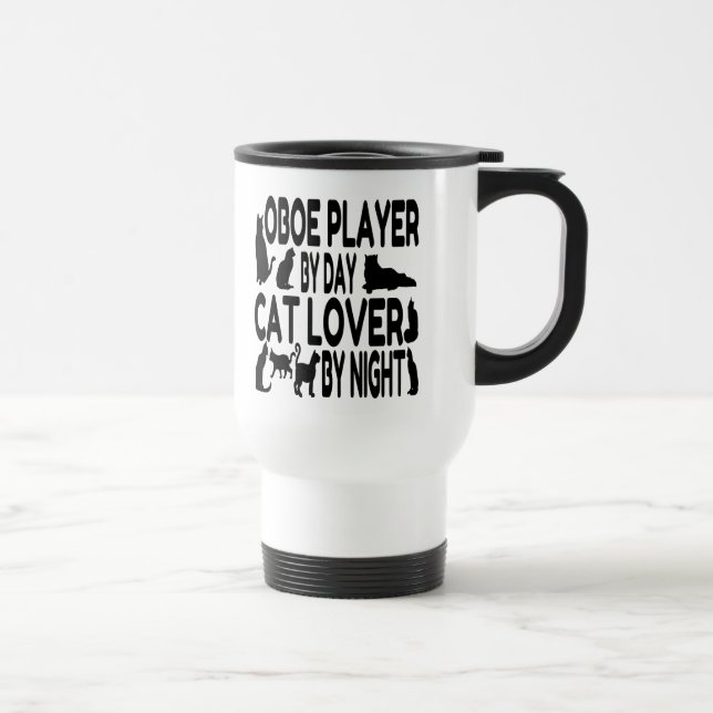 Taza De Viaje Reproductor de Cat Lover Oboe (Derecha)