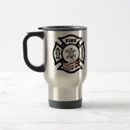 Taza De Viaje Rescate rojo del coche de bomberos