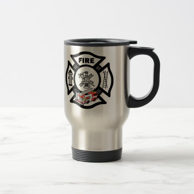 Taza De Viaje Rescate rojo del coche de bomberos (Derecha)