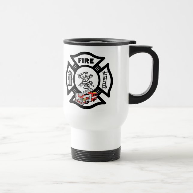 Taza De Viaje Rescate rojo del coche de bomberos (Derecha)