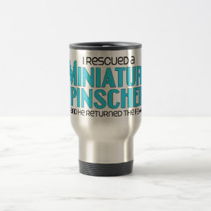 Taza De Viaje Rescaté un Pinscher miniatura (el perro masculino