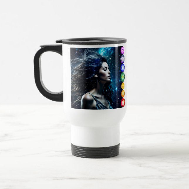 Taza De Viaje Respirar y liberar | Hermosa Mujer Étérea (Izquierda)
