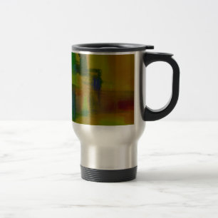 Taza De Viaje Resumen de amarillo verde moderno