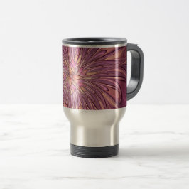 Taza De Viaje Resumen de colores de cerezo de arte fractal flora