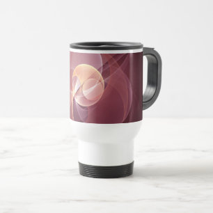 Taza De Viaje Resumen Elegante Vino Moderno Arte Fractal Rojo
