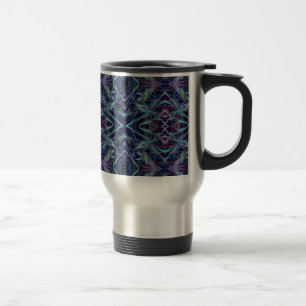 Taza De Viaje Resumen gráfico azul y rosa