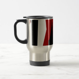 Taza De Viaje Resumen rojo en blanco y negro