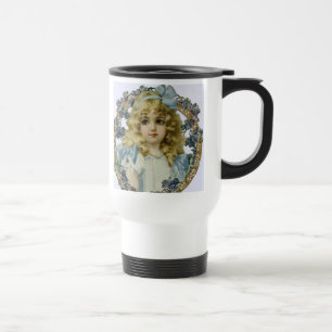 Taza De Viaje Retrato antiguo de niña pequeña hermosa