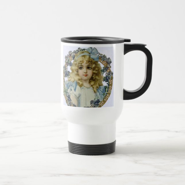 Taza De Viaje Retrato antiguo de niña pequeña hermosa (Derecha)