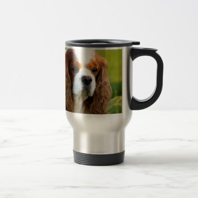 Taza De Viaje Retrato arrogante del perro de aguas de rey (Derecha)