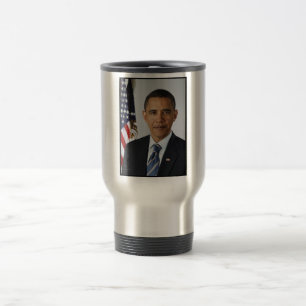 Taza De Viaje Retrato de Barack Obama en la Casa Blanca