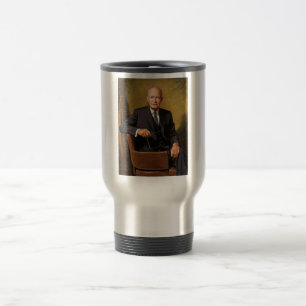 Taza De Viaje Retrato de Dwight Eisenhower Presidente de la Casa