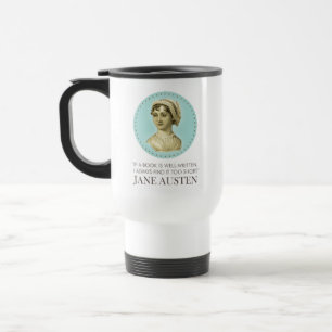 Taza De Viaje Retrato de Jane Austen y cita para leer