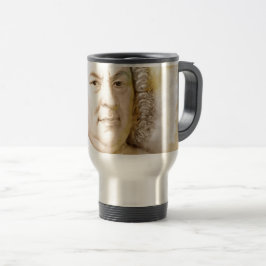 Taza De Viaje Retrato de Johann Sebastian Bach en beige