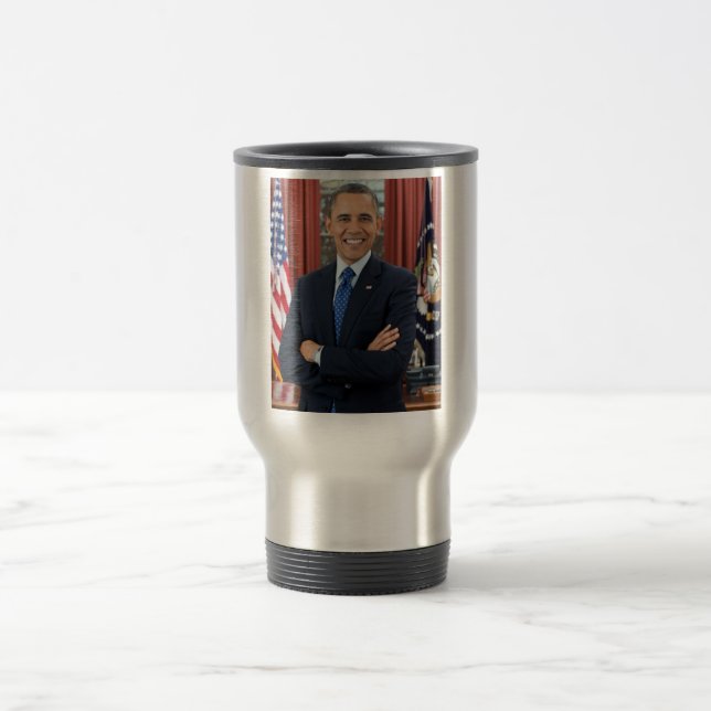 Taza De Viaje Retrato de oficina oval, Obama Barack Presidente d (Centro)