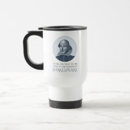 Taza De Viaje Retrato de Shakespeare con ser o no ser citado