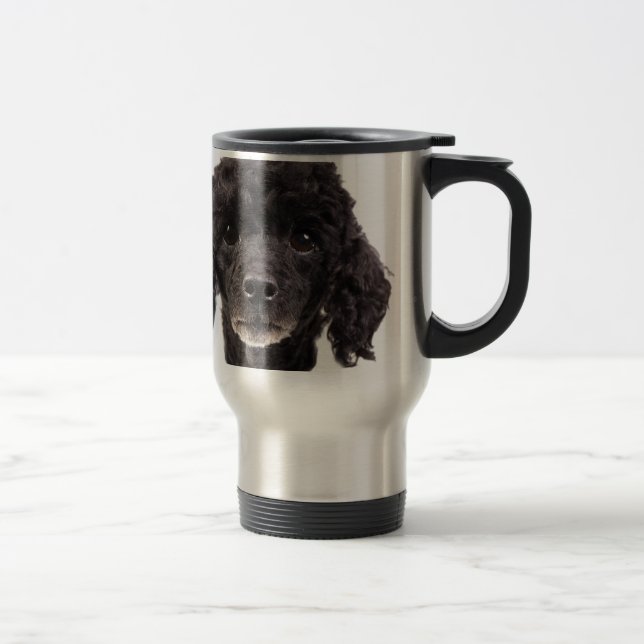 Taza De Viaje Retrato de un caniche negro (Derecha)