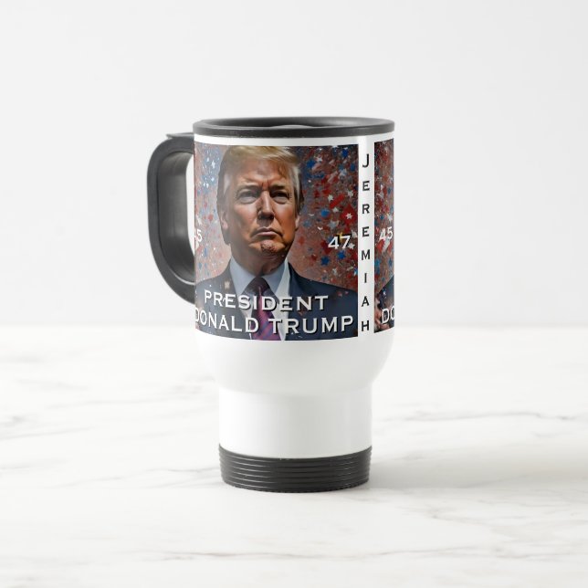 Taza De Viaje Retrato moderno del presidente Donald Trump (Anverso izquierdo)
